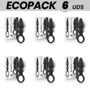 ECOPACK 6 UNITÉS - PLUG ANAL PUISSANT EN SILICONE OZZY BLACKSILVER