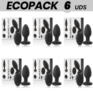 ECOPACK 6 UNITÉS - TÉLÉCOMMANDE EN SILICONE POUR PLUG ANAL BLACKSILVER WELLS