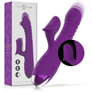 INTENSE - VIBRATEUR RECHARGEABLE MULTIFONCTION IGGY UP  DOWN AVEC STIMULATEUR CLITORAL VIOLET