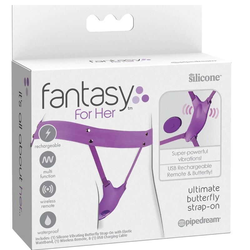 Fantasy For Her - Harnais Papillon Vibrant, Rechargeable Télécommande Violet 5 FANTASY FOR HER - HARNAIS PAPILLON VIBRANT, RECHARGEABLE TÉLÉCOMMANDE VIOLET – Image 5