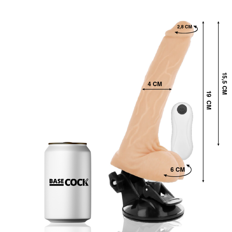 BASECOCK - VIBRADOR REALÍSTICO CONTROL REMOTO NATURAL 19 CM -O- 4 CM 2 BASECOCK - VIBRADOR REALÍSTICO CONTROL REMOTO NATURAL 19 CM -O- 4 CM – Image 2