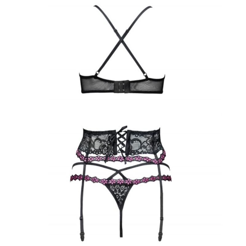 LIVCO CORSETTI FASHION - SNEHANA LC 90443 SOUTIEN-GORGE + JARRETIÈRE + CULOTTE NOIR – Image 4