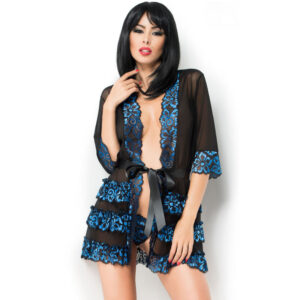 CHILIROSE - CR 3837 PEGNOIR BLEU  NOIR S/M