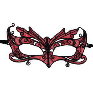QUEEN LINGERIE - MASQUE EN DENTELLE DÉTAILS ROUGES