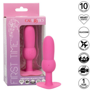 CALEXOTICS - FIRST TIME SONDE ANAL PLUG PERLÉE 10 VIBRATIONS ROSE
