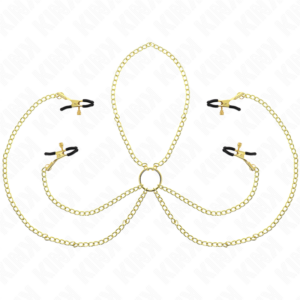 KINK - 4 PINCES À TAMELON ET CLITO RÉGLABLES OR