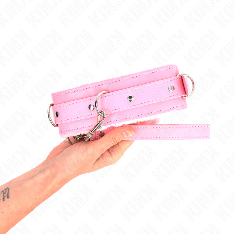 Kink - Collier Avec Laisse 65 Cm Avec Restrictions Rose 36-42 Cm X 5,5 Cm 2 KINK - COLLIER AVEC LAISSE 65 CM AVEC RESTRICTIONS ROSE 36-42 CM X 5,5 CM – Image 2