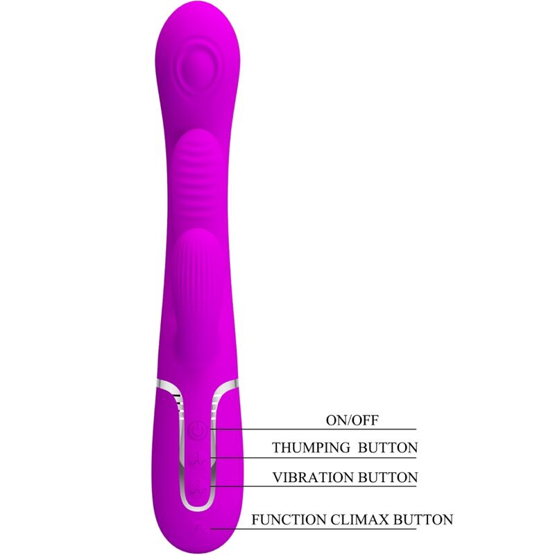 PRETTY LOVE - SHANIA TRIPLE RABBIT VIBRATEUR MULTIFONCTION ROSE – Image 5