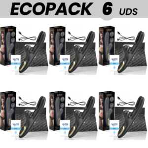 ECOPACK 6 UNITÉS - IBIZA DOUBLE VIBRATEUR SERRAGE NOIR