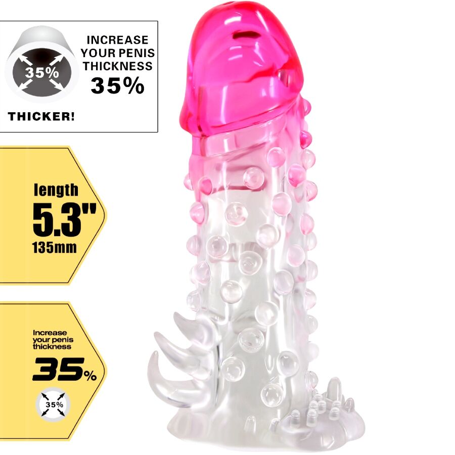 PRETTY LOVE - GAINE DAGRANDISSEMENT RÉALISTE WILFORD AVEC PÉNIS EN RELIEF ROSE – Image 4