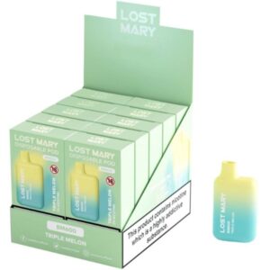 LOST MARY - (PACK PROFESSIONNEL EXPOSANT -10 UNITÉS) BM600 NICOTINE VAPER 2% JETABLE TRIPLE MELON