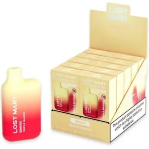LOST MARY - (PACK EXPOSANT PROFESSIONNEL -10 UNITÉS) BM600 NICOTINE VAPER 2% JETABLE TRIPLE MANGUE