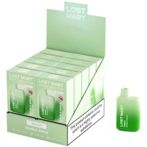 LOST MARY - (PACK PROFESSIONNEL EXPOSANT -10 UNITÉS) BM600 NICOTINE VAPER 2% JETABLE DOUBLE POMME