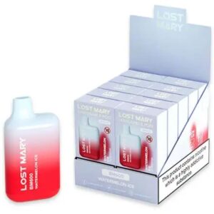 LOST MARY - (PACK PROFESSIONNEL EXPOSANT -10 UNITÉS) BM600 NICOTINE VAPER 2% JETABLE WATERMELON ICE