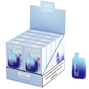 LOST MARY - (PACK PROFESSIONNEL EXPOSANT -10 UNITÉS) BM600 NICOTINE VAPER 2% JETABLE BLUE RAZZ ICE