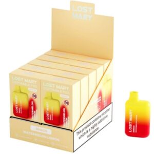 LOST MARY - (PACK PROFESSIONNEL EXPOSANT -10 UNITÉS) BM600 NICOTINE VAPER 2% JETABLE PASTÈQUE CITRON