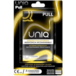 UNIQ - PRÉSERVATIFS SANS LATEX AVEC BANDES PULL 3 UNITÉS