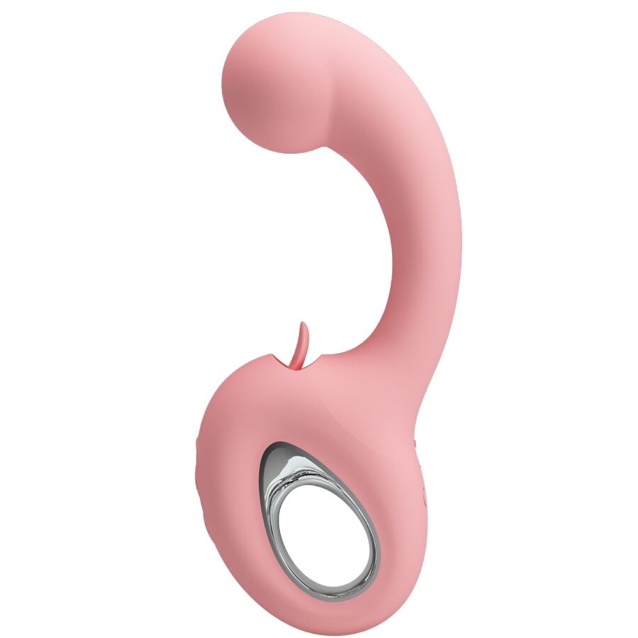PRETTY LOVE - VIBRATEUR POINT G + STIMULATEUR DE CLITORIS ERYNNYES 10 VIBRATIONS ROSE