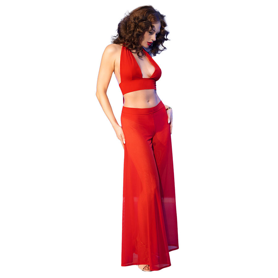 CHILIROSE - CR 4857 ENSEMBLE HAUT ET PANTALON ROUGE TAILLE S – Image 3
