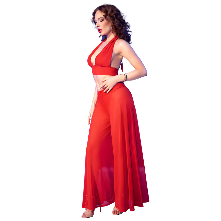 CHILIROSE - CR 4857 ENSEMBLE HAUT ET PANTALON ROUGE TAILLE S – Image 2
