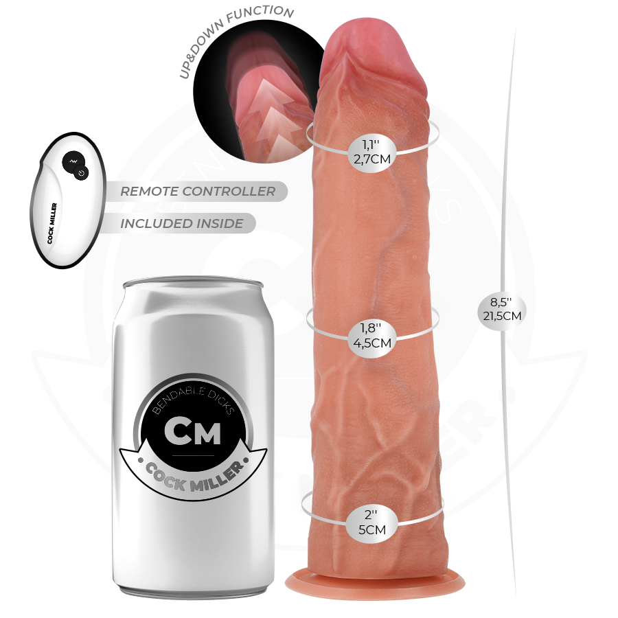COCK MILLER - GODE HYPER-RÉALISTE À VENTOUSE ET À POUSSÉE AVEC TÉLÉCOMMANDE 21,5 CM – Image 4
