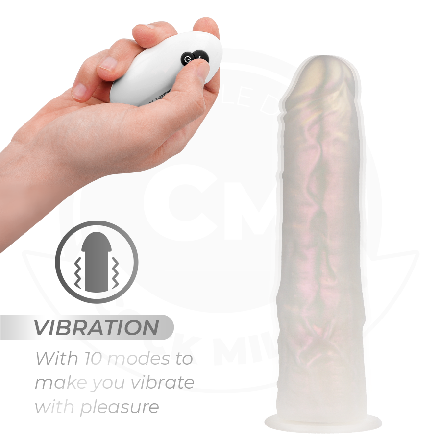 COCK MILLER - GODE AVEC VENTOUSE, LUMIÈRES ET VIBRATIONS AVEC TÉLÉCOMMANDE BLANC 19,5 CM – Image 5