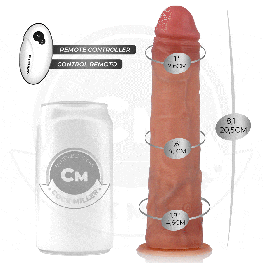 COCK MILLER - GODE HYPER-RÉALISTE À VENTOUSE ET À POUSSÉE AVEC TÉLÉCOMMANDE 20,5 CM – Image 2