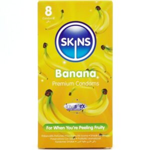SKINS - PACK DE 8 PRÉSERVATIFS BANANE PREMIUM