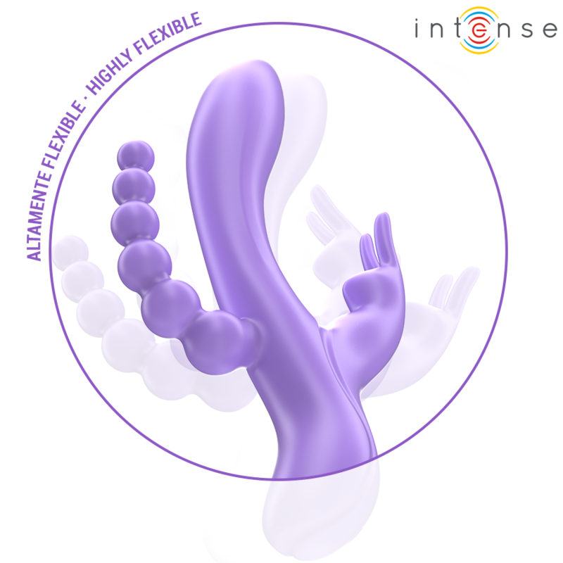 INTENSE - MIKO TRIPLE VIBRATEUR LAPIN STIMULATEUR ANAL 7 VIBRATIONS VIOLET – Image 4