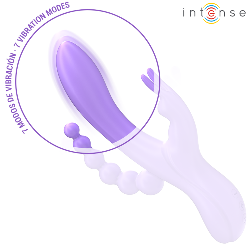 INTENSE - MIKO TRIPLE VIBRATEUR LAPIN STIMULATEUR ANAL 7 VIBRATIONS VIOLET – Image 5