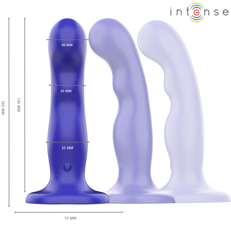 INTENSE - SHORTY VIBRATEUR AVEC VENTOUSE TÉLÉCOMMANDE BLEUE – Image 3