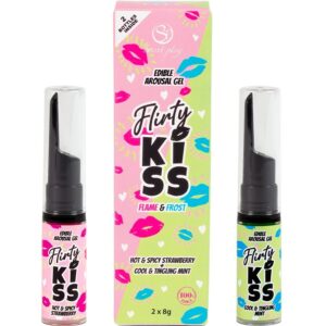 SECRETPLAY - GELS COQUINS BAISERS AVEC EFFETS DE SEXE ORAL FRAISE  MENTHE 2 X 8 GR