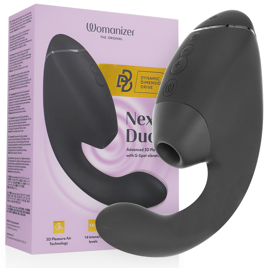 WOMANIZER - DUO NEXT STIMULATEUR CLITORIAL ET DE POINT G DOUBLE NOIR