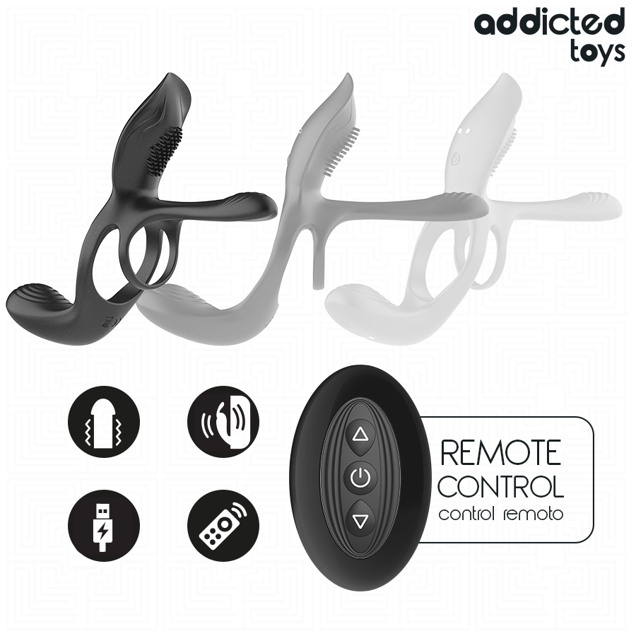 ADDICTED TOYS - ANNEAU DOUBLE PÉNIS AVEC STIMULATEUR CLITORIAL – Image 4