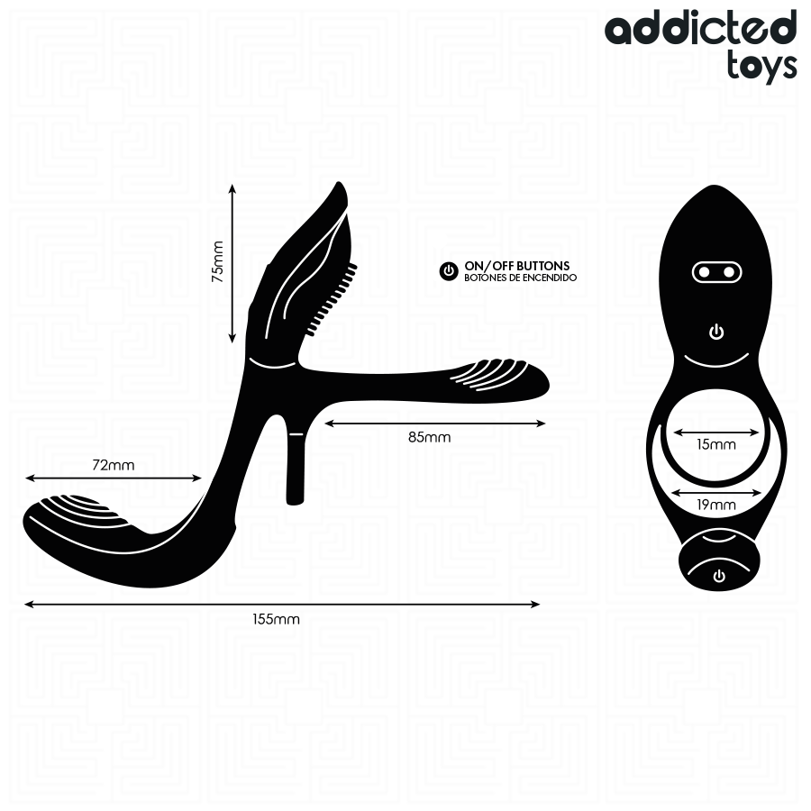 ADDICTED TOYS - ANNEAU DOUBLE PÉNIS AVEC STIMULATEUR CLITORIAL – Image 5