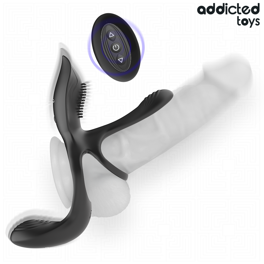 ADDICTED TOYS - ANNEAU DOUBLE PÉNIS AVEC STIMULATEUR CLITORIAL – Image 3