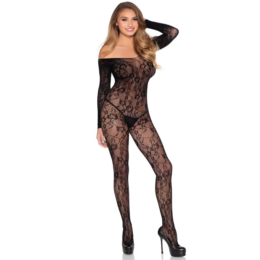Leg Avenue - 89366 Lingerie En Dentelle Bodystocking Noir - Taille Unique 2 Leg Avenue - 89366 Lingerie En Dentelle Bodystocking Noir - Taille Unique – Image 2