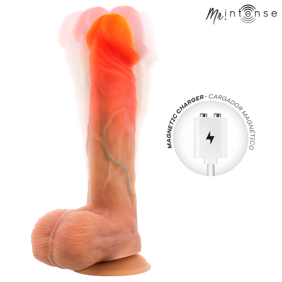 MR INTENSE - LOGAN VIBRATEUR GODEMICHET EN SILICONE AVEC EFFET CHAUFFANT ET TÉLÉCOMMANDE 20 CM -Ø- 4,1 CM – Image 2