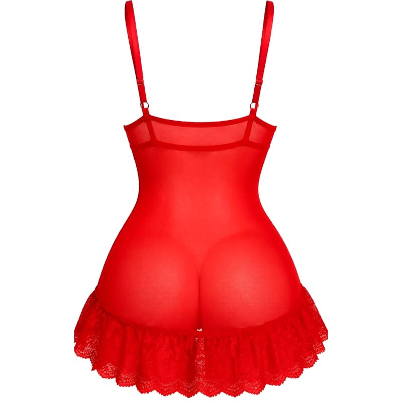 LIVCO CORSETTI FASHION - ENSEMBLE NUIT T-SHIRT + CULOTTE ROUGE 2028 L/XL – Image 3