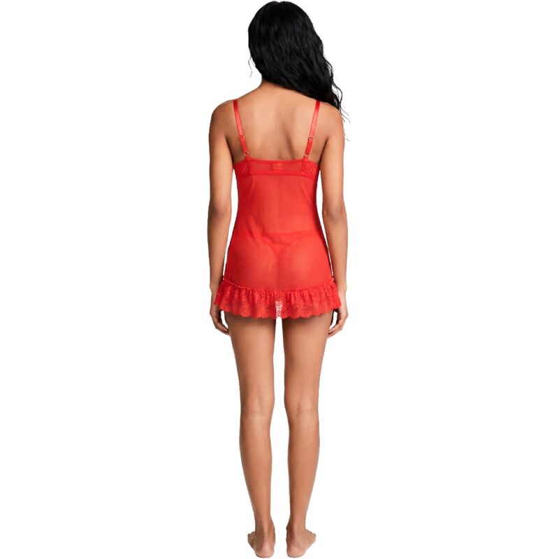 LIVCO CORSETTI FASHION - ENSEMBLE NUIT T-SHIRT + CULOTTE ROUGE 2028 L/XL – Image 2