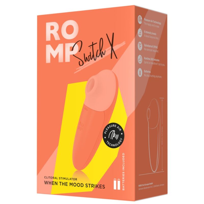 Romp - Switch X Stimulateur Clitorial 6 Niveaux Orange 4 Romp - Switch X Stimulateur Clitorial 6 Niveaux Orange – Image 4