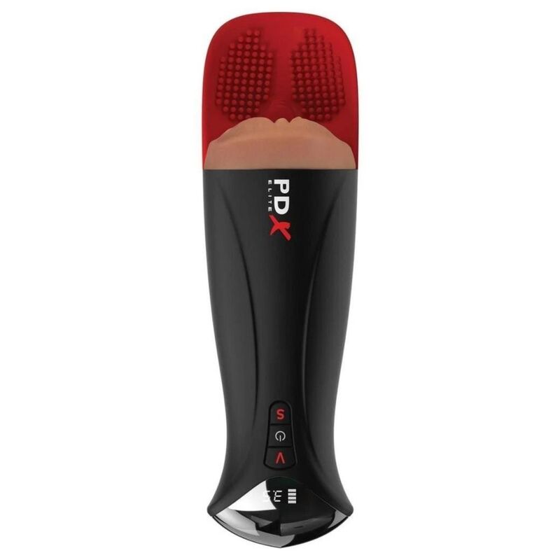 PDX ELITE - FAP-O-MATIC PRO XL, masturbateur vibrant automatique, marron, 34,9 cm – Image 2