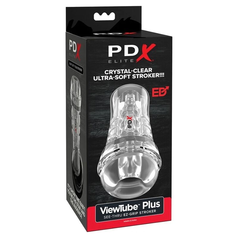 PDX ELITE - VIEWTUBE PLUS SEE-THRU EZ-GRIP TRANSPARENT STROKER 21 CM – Image 4