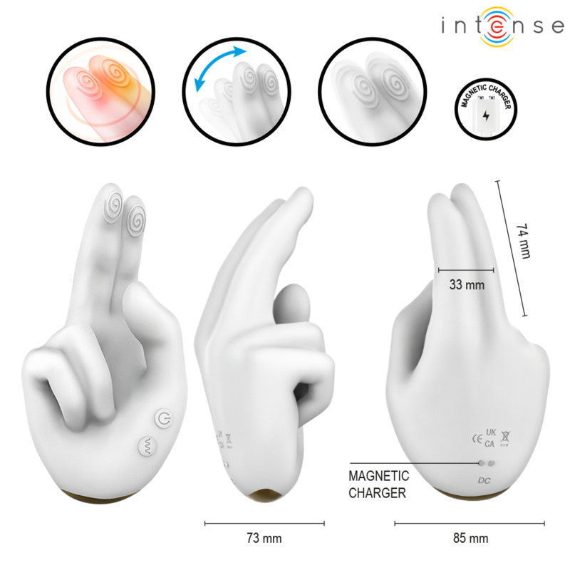 INTENSE - JIMMY STIMULATEUR MULTIFONCTION EN FORME DE MAIN AVEC VIBRATION ET CHALEUR – Image 3