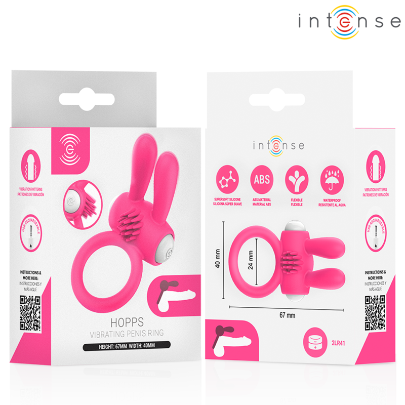 Intense - Anneau Pénis Vibrant Hopps Avec Stimulation Clitoriale Rose 5 INTENSE - ANNEAU PÉNIS VIBRANT HOPPS AVEC STIMULATION CLITORIALE ROSE – Image 5