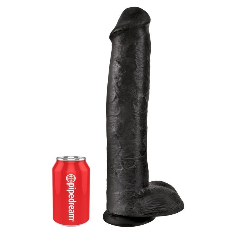KING COCK - GODEMICHET RÉALISTE AVEC TESTICULES 38 CM NOIR – Image 4