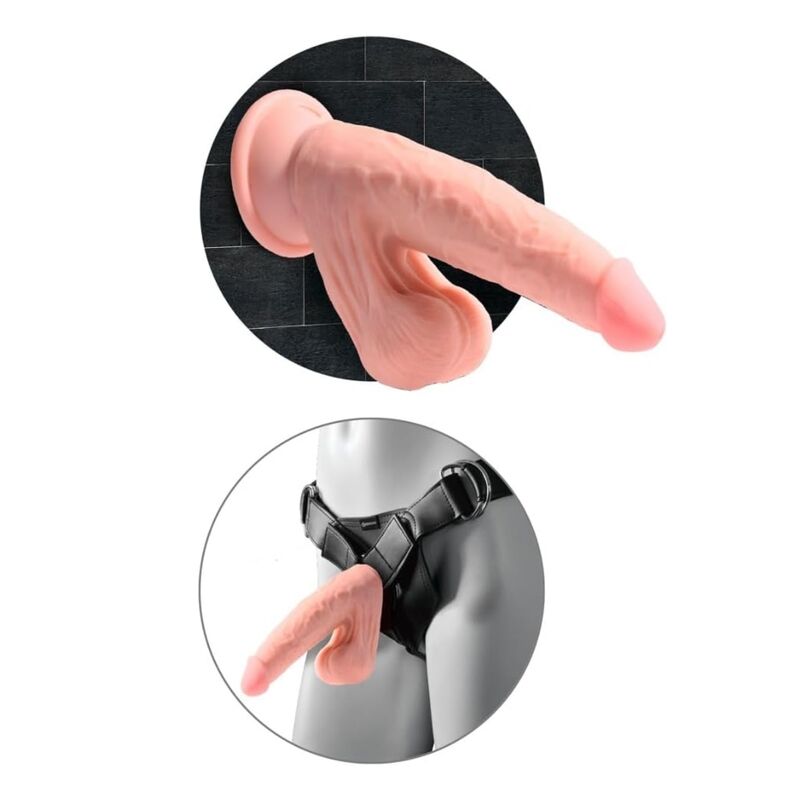 KING COCK PLUS - GODEMICHET RÉALISTE TRIPLE DENSITÉ AVEC TESTICULES MOBILES 23 CM CHAIR – Image 4