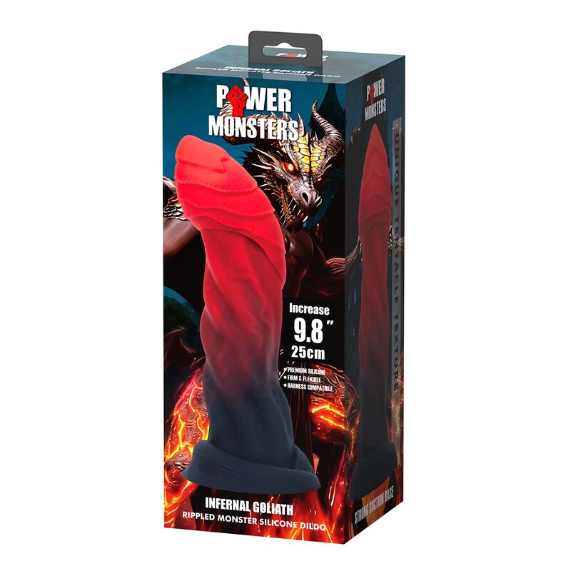 Power Monsters - Goliath Infernal Bicolore Fantasy Godemichet En Silicone 25 Cm Ø 6 Cm 2 POWER MONSTERS - GOLIATH INFERNAL BICOLORE FANTASY GODEMICHET EN SILICONE 25 CM Ø 6 CM – Image 2