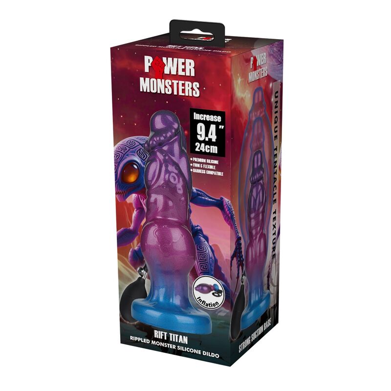 Power Monsters - Rift Titan Bicolore Gonflable En Silicone Fantastique 24 Cm Ø 5 Cm 2 POWER MONSTERS - RIFT TITAN BICOLORE GONFLABLE EN SILICONE FANTASTIQUE 24 CM Ø 5 CM – Image 2
