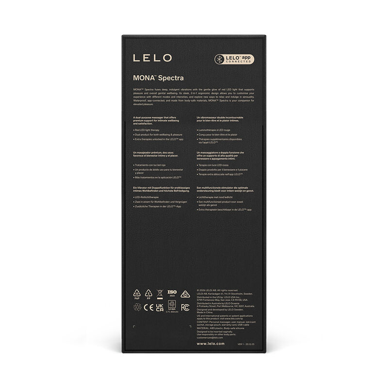 Lelo - Mona Spectra Masseur Intime À Lumière Rouge Rechargeable Contrôlé Par Application 4 LELO - MONA SPECTRA MASSEUR INTIME À LUMIÈRE ROUGE RECHARGEABLE CONTRÔLÉ PAR APPLICATION – Image 4